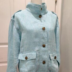Talbots Linen Military Style Jacket, Medium – NWOT